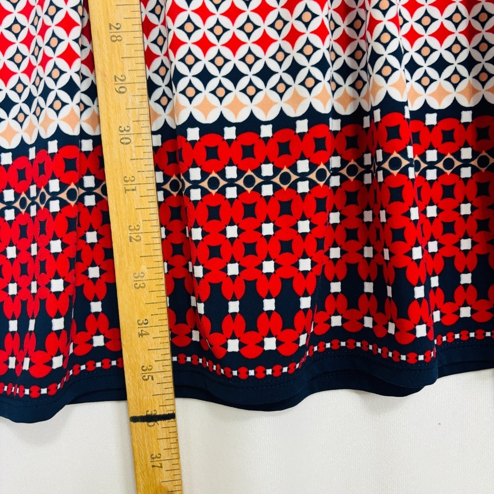 Max Studio Womens A-Line Dress Sz L Multicolor Geometric Career Date Night Retro - Picture 7 of 9